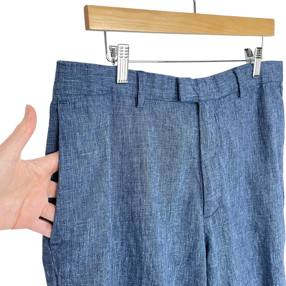 Banana Republic Blue Linen Blend‎ Pants Trousers Mens 35x30 Coastal Minimalist